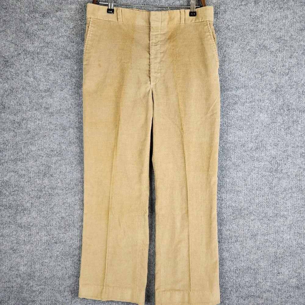 Vintage Sears, Roebuck & Co Pants Brown Corduroy Mens 32x28 Straight Leg Tan